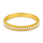 Elegant Gold-Plated Pearl Bangle