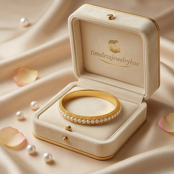 Elegant Gold-Plated Pearl Bangle