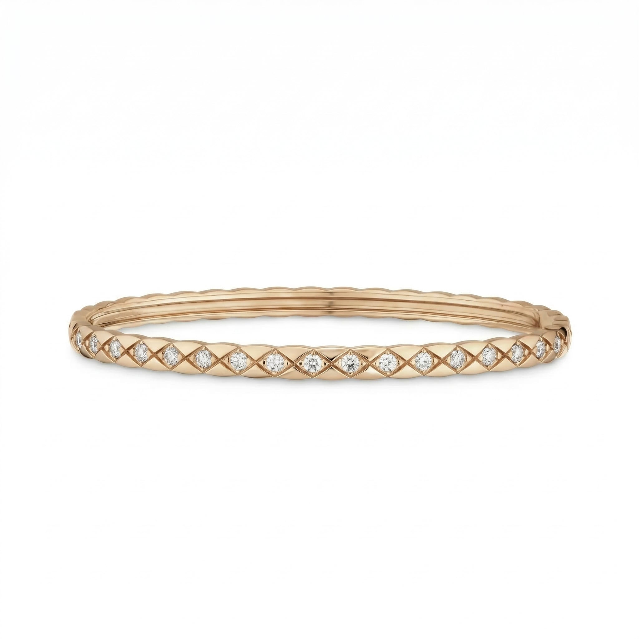 Rose Gold-Plated Crystal-Accented Bangle