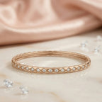 Rose Gold-Plated Crystal-Accented Bangle