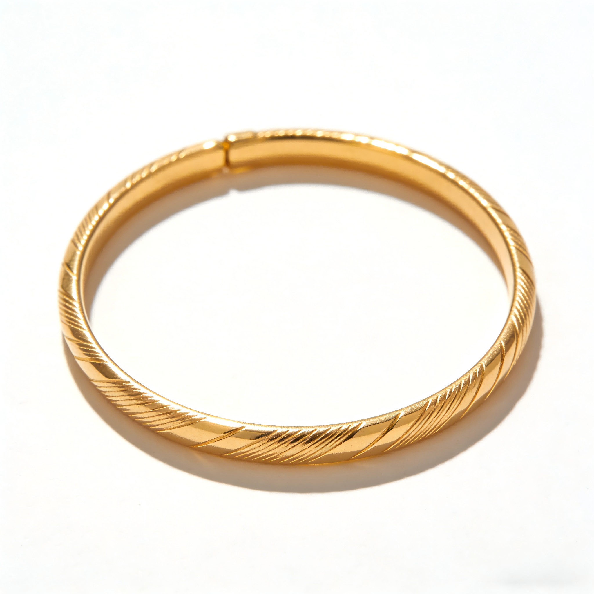 Elegant Gold-Plated Twisted Texture Bangle