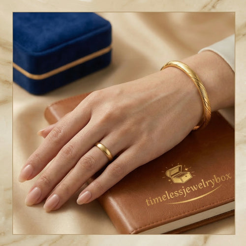 Elegant Gold-Plated Twisted Texture Bangle